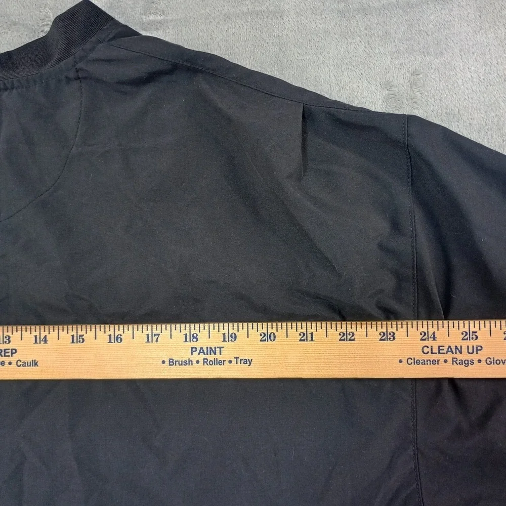 FootJoy Pullover Windbreaker Jacket Mens Large Black `1/2 Sleeves V-Neck Pockets